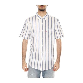 Levi's Sunset Standard Shirt - Heren - Korte mouwen Overhemden - Beige - XL - Katoen - Overhemden