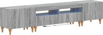 vidaXL Conjunto De 3 Muebles Para Tv Con Led Sonoma Gris Vidaxl