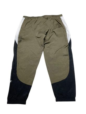 Reebok Mens Reebok Training Pants Army Green Colorblock Elastic Waist FTS1039