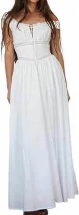 Shani Bar Belle Corset Detail Maxi Dress In White