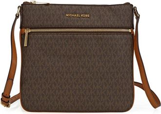 Michael Kors Bedford Signature Flat Crossbody - Brown