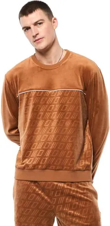 Sergio Tacchini Bandiera Debossed Velour Crewneck in Sugar Almond at Nordstrom, Size Xxx-Large