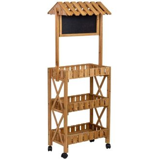 Wanderlust Deco Wanderlust Deco - Expositor-estanter&iacute;a De Madera Con 3 Bandejas 56x32x148h Cm