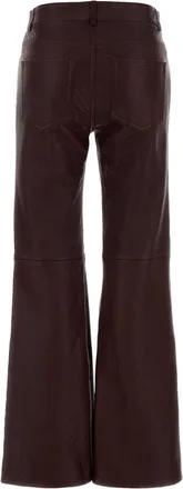 Chlo&eacute; Womens Lamb Leather Flared Pant Purple