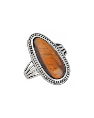 Tiramisu Silver 5.70 Ct. Tw. Tiger Eye Ring