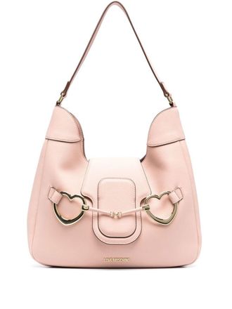 Love Moschino heart-shaped clasp shoulder bag - women - Polyurethane - OS - Pink