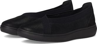 Clarks Breezesky Air Womens Dress Flat Shoes Black Textile 1 : 6.5 B - Medium