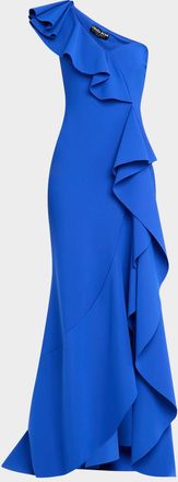 La Petite Robe Di Chiara Boni Kafu One-Shoulder Ruffle Gown