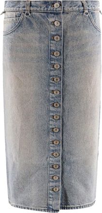 Courrèges Light Blue Cotton Denim Skirt
