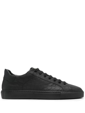 Hide&Jack Sneakers met krokodillen-reli&euml;f - Zwart
