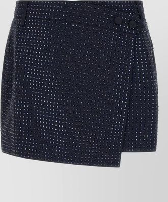 Pinko rhinestone asymmetric mini skirt
