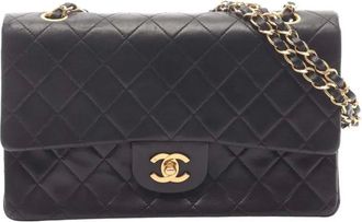 Chanel 1989-1991 Medium Classic Lambskin Double Flap shoulder bag - Nero