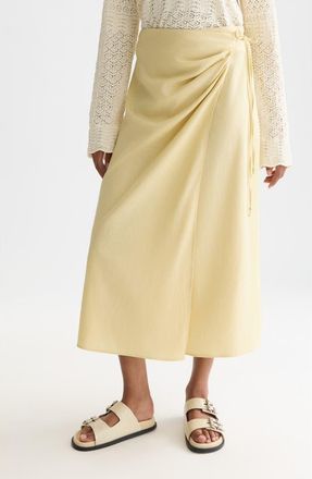 Scotch & Soda Linen Blend Wrap Maxi Skirt in Parsnip at Nordstrom, Size X-Large