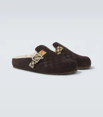 Burberry Urchin shearling-lined suede clogs