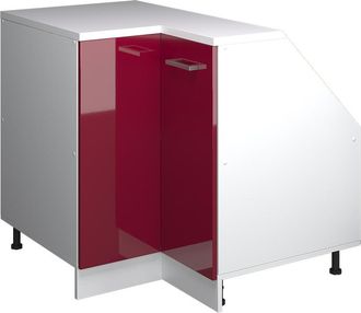 Vicco Armario Para Techo Inclinado Armario De Esquina Rion, Rojo De Alto Brillo, 75.6 X 81.6 Cm Con 1 Puerta, Carcasa Del Armario 60 Cm De Profundidad, Vicc