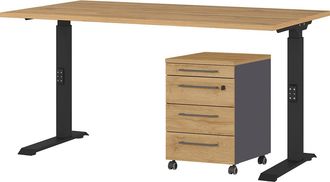 Germania Büromöbel-Set »Agenda« Set bestehend aus höhenverstellbarem Schreibtisch und Rollcontainer