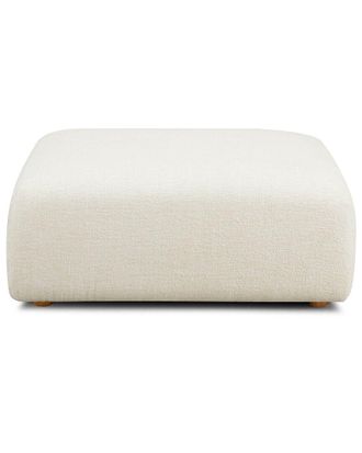 TOV Furniture Tov Furniture Hangover Cream Heavy Textured Fabric Ottoman