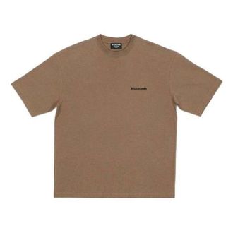 Balenciaga Logo T-Shirt Medium Fit Tan 612966TMVF47761