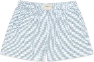 Museum of Peace and Quiet Mens Wordmark Poplin Boxer In Baby Blue