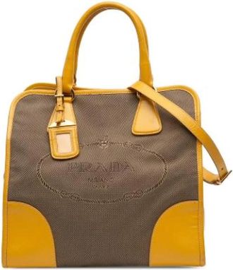 Prada Borsa a mano Pre-owned in tela - - Pre-owned - Donna - Marrone - ONE SIZE