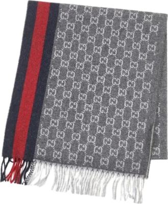 Gucci Pre-owned Scarves, male, Gray, Size: ONE SIZE Pre-owned Stole