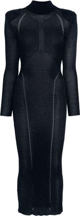 Self Portrait lurex-knit maxi dress - Blue