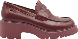 Camper Dames Loafer Hakken Zwart of Burgundy - Dames - Pumps - Bruin - 40 EU - Leer - Schoenen