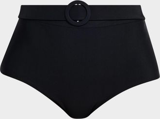 Ramy Brook Danica Belted High-Waist Bikini Bottoms