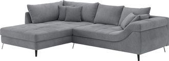 Mr. Couch Ecksofa »Portofino L-Form« 4 Bezugsqualitäten, 13,5 cm hohe Metall-Profilfüsse in matt-schwarz