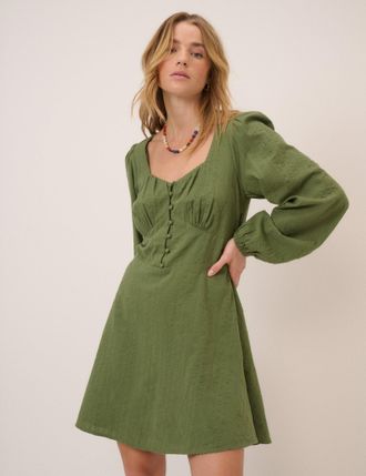 Nobody's Child Green Long Sleeve Melody Mini Dress