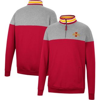 Colosseum Mens Colosseum Heathered Gray/Cardinal Iowa State Cyclones Be the Ball Quarter-Zip Top at Nordstrom, Size Medium