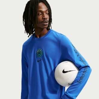 Nike Inter Milan Nike Mens Soccer Long-Sleeve T-Shirt in Blue | IO1984-438