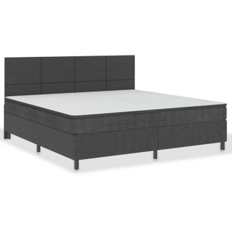 vidaXL Vidaxl - Cama Box Spring Tela Gris Oscuro 200x200 Cm