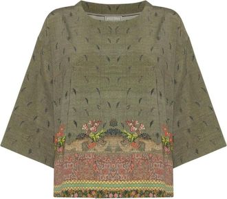 Pierre-Louis Mascia Overhemden, Dames, Groen, XL, Boxy Kimono Top