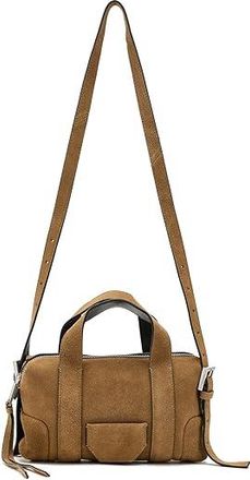 AllSaints Ares S Compact Xbody Cross Body Womens Handbags Biscuit Brown, Cotton/Leather