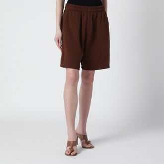 Entire studios Brown cotton jogging shorts