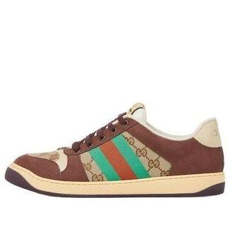 Gucci Screener Sneaker Beige Dark Brown 838984-HVKI0-9751