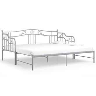 Berkfield Home Pull-out Sofa Bed Frame Grey Metal 90x200 cm