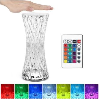 Trade Shop Trade Shop Traesio - Trade Shop - Lampada Por Tavolo En Diamantata Cristalla Led Con 16 Colos Recaricabile Touch