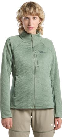 Jack Wolfskin Fleecejacke JACK WOLFSKIN TAIGA FZ W, Damen, Gr. XXL, gr&uuml;n (eucalyptus), Fleece, Obermaterial: 100% Polyester, hoch geschlossener Ausschnitt, Raglan&auml;r