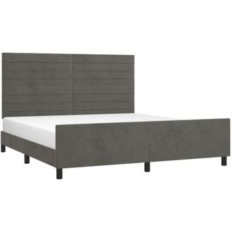 vidaXL Vidaxl - Estructura Cama Con Cabecero Terciopelo Gris Oscuro 180x200 Cm