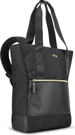 Solo New York Womens Parker Hybrid Backpack Tote Messenger Bag, Black Gold, 16X15X4.5 UK