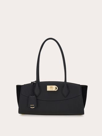 Ferragamo Donna New Ferragamo Studio soft bag East West (M) Nero