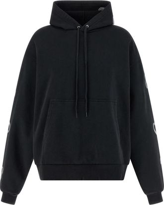 Balenciaga Cursive Oversized Hoodie - Dames - Hoodies - Zwart - 2XS - Katoen - Hoodies & sweatvesten