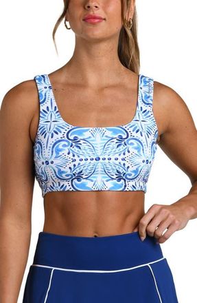 La Blanca Blue Tile Sports Bra in Pacific Blue at Nordstrom, Size X-Small