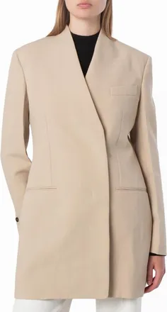 Ferragamo Single-Breasted Fitted Wool Blazer, Brand Size 42 ( US Size 8 )