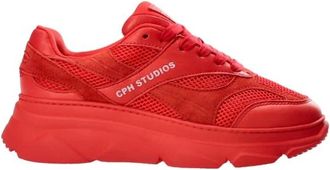 Copenhagen Rode leren sneakers - Dames - Sneakers - Rood - 36 EU - Leer - Schoenen
