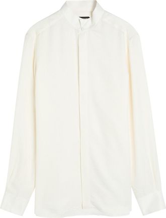 Tom Ford Perforated Silk Shirt - White - 38 (C15 / S)
