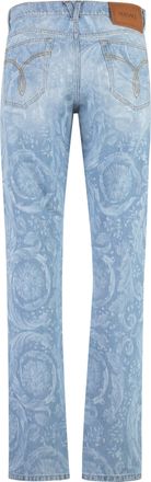 Versace Mens 5-Pocket Straight-Leg Jeans Denim Cotton Regular &