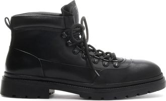Kazar Zwarte herenlaarzen van natuurlijk leer - Heren - Veterlaarzen - Zwart - 45 EU - Leer - Schoenen